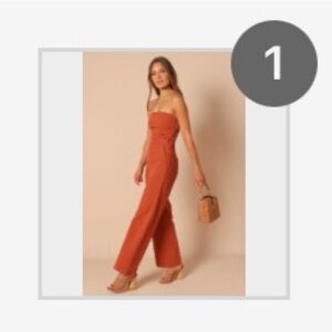 Petal & Pup Gina Strapless Two Piece Set in Terracotta/Rust